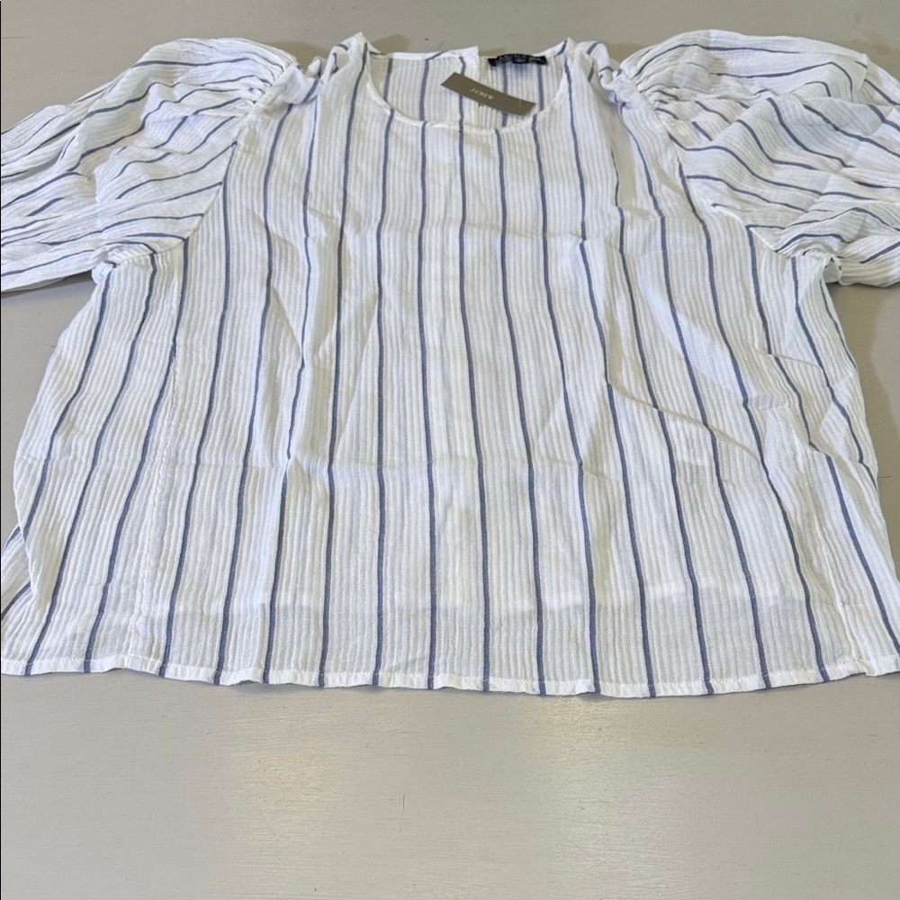 J. Crew Puff-sleeve top in sheer gauze Size XL - Picture 3 of 11